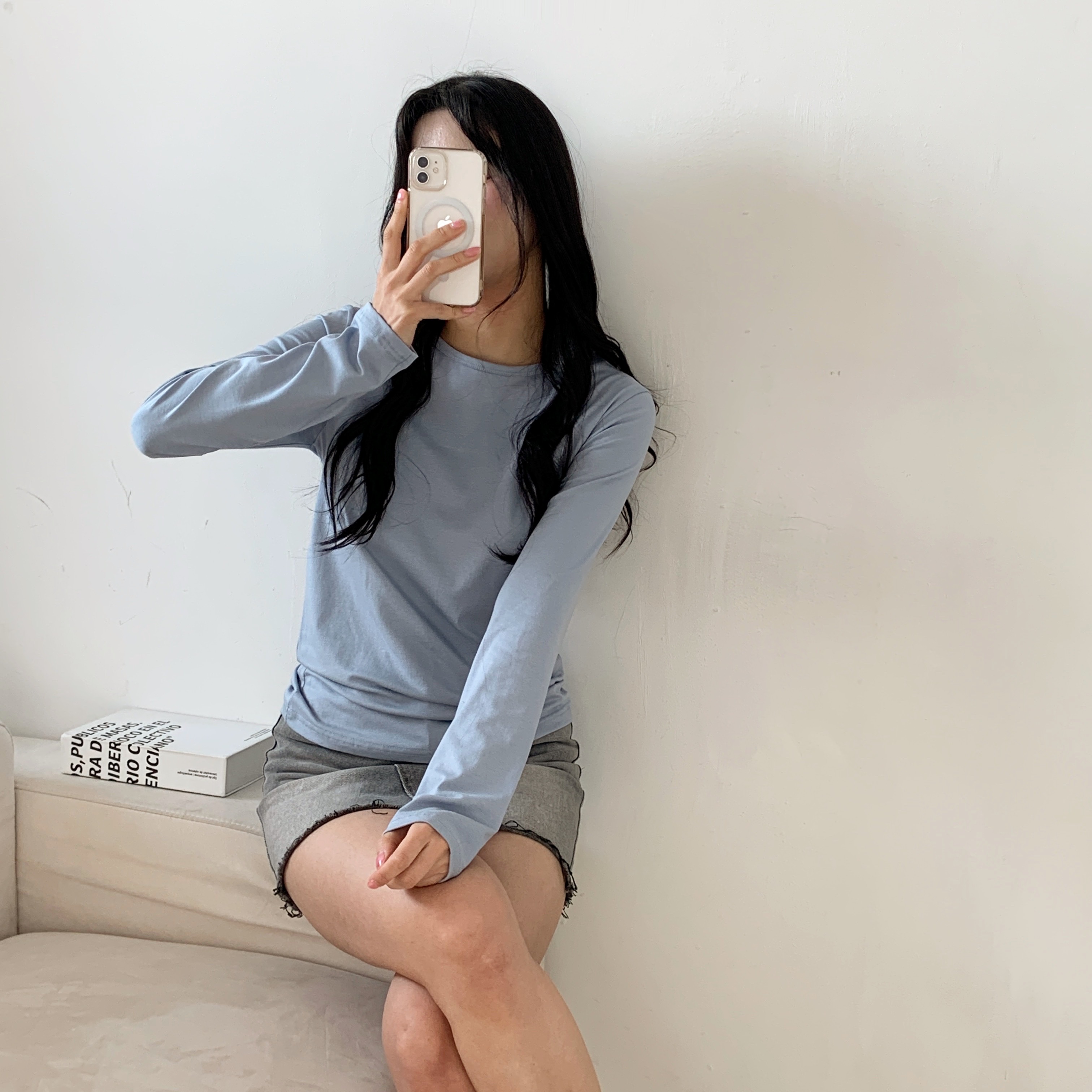 モダール混ラウンドネック長袖Tシャツ | 詳細画像11