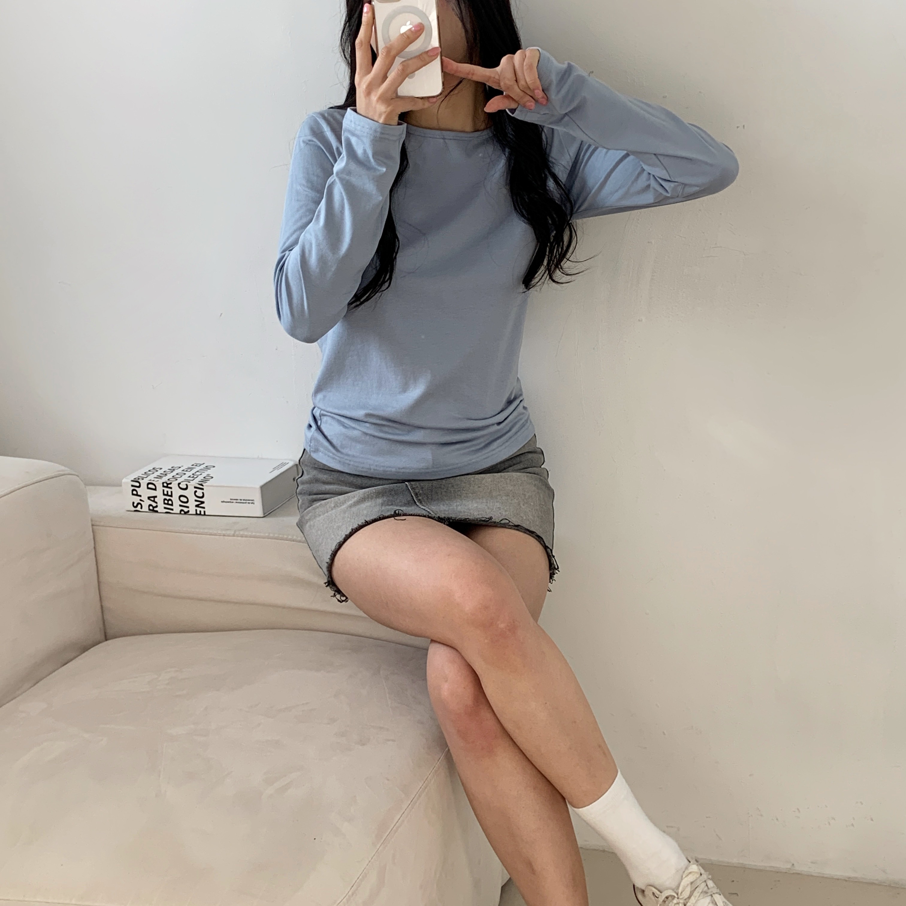 モダール混ラウンドネック長袖Tシャツ | 詳細画像21