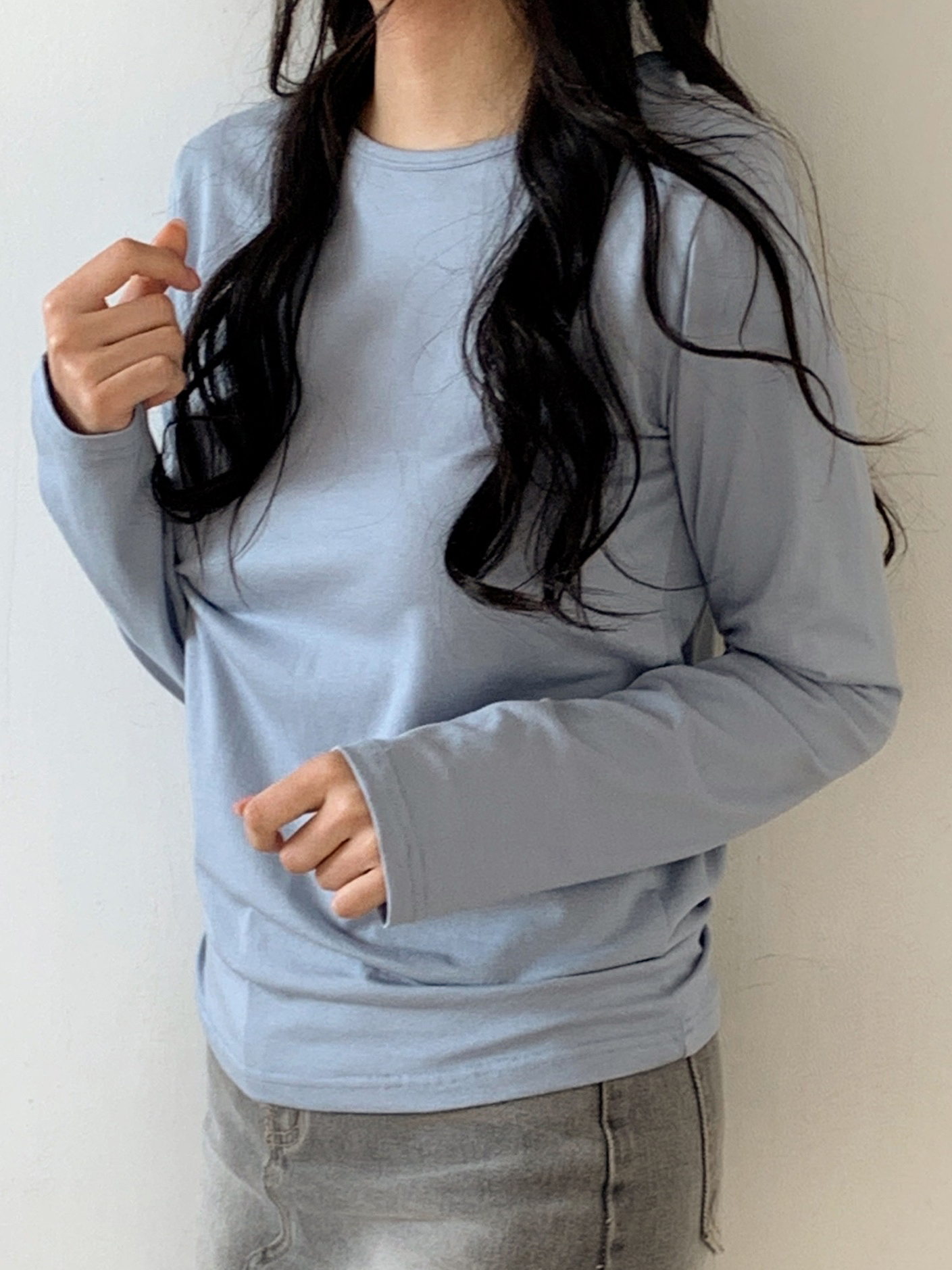 モダール混ラウンドネック長袖Tシャツ | 詳細画像19