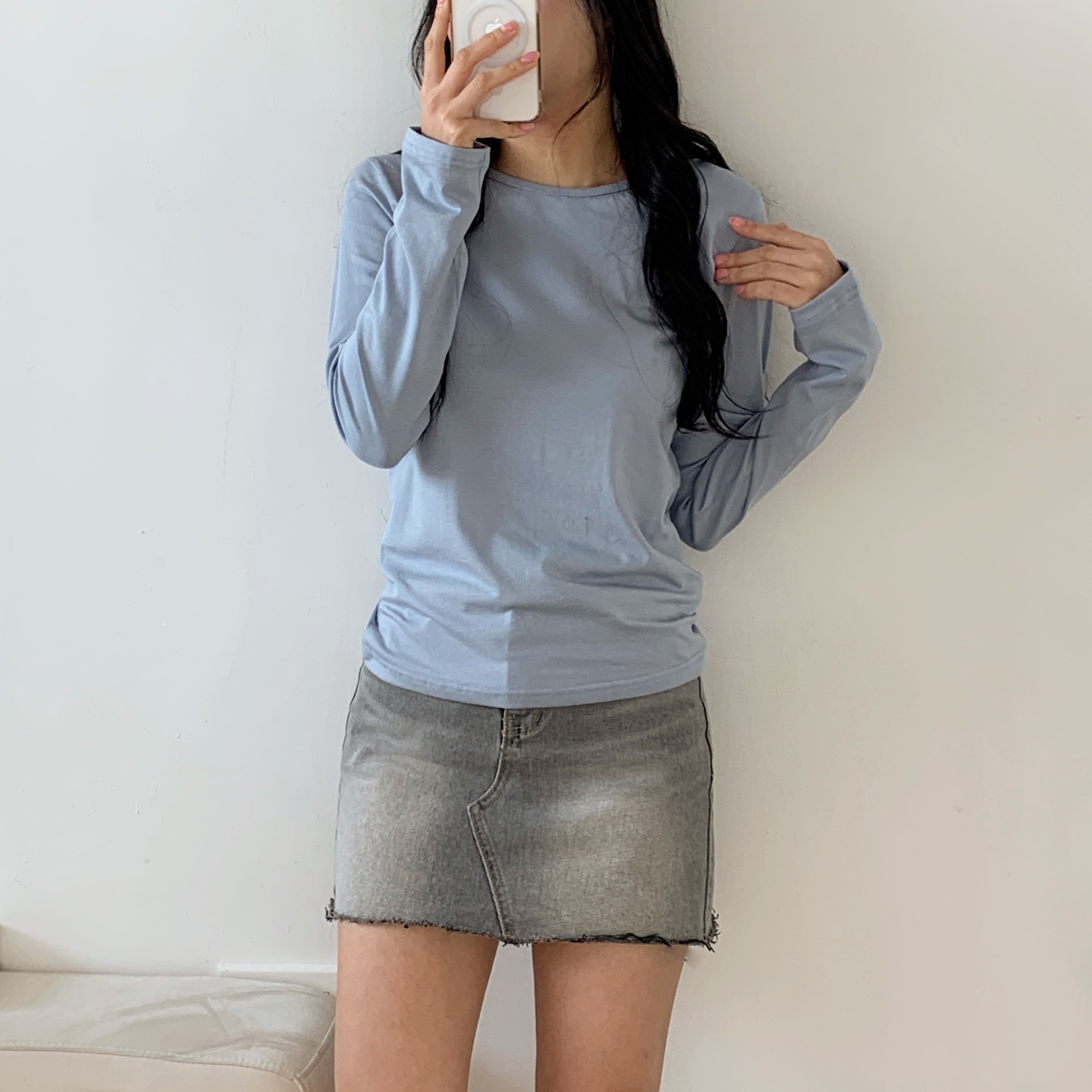 モダール混ラウンドネック長袖Tシャツ | 詳細画像14