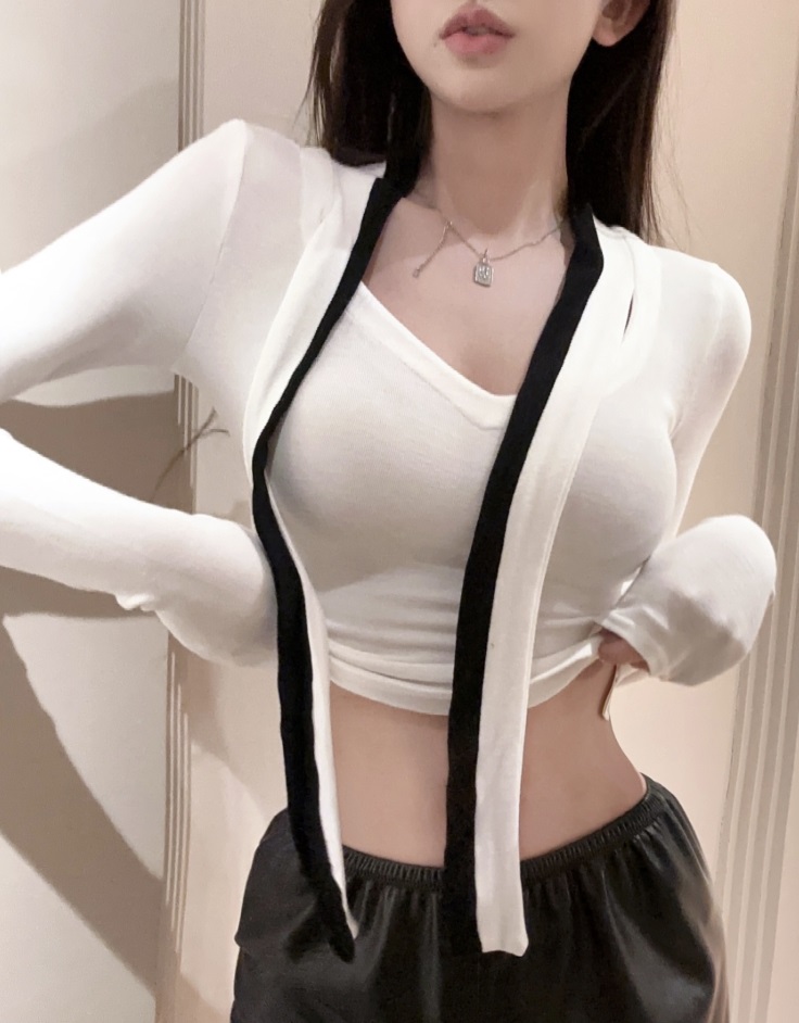 配色ボウタイスリムTシャツ | 詳細画像4