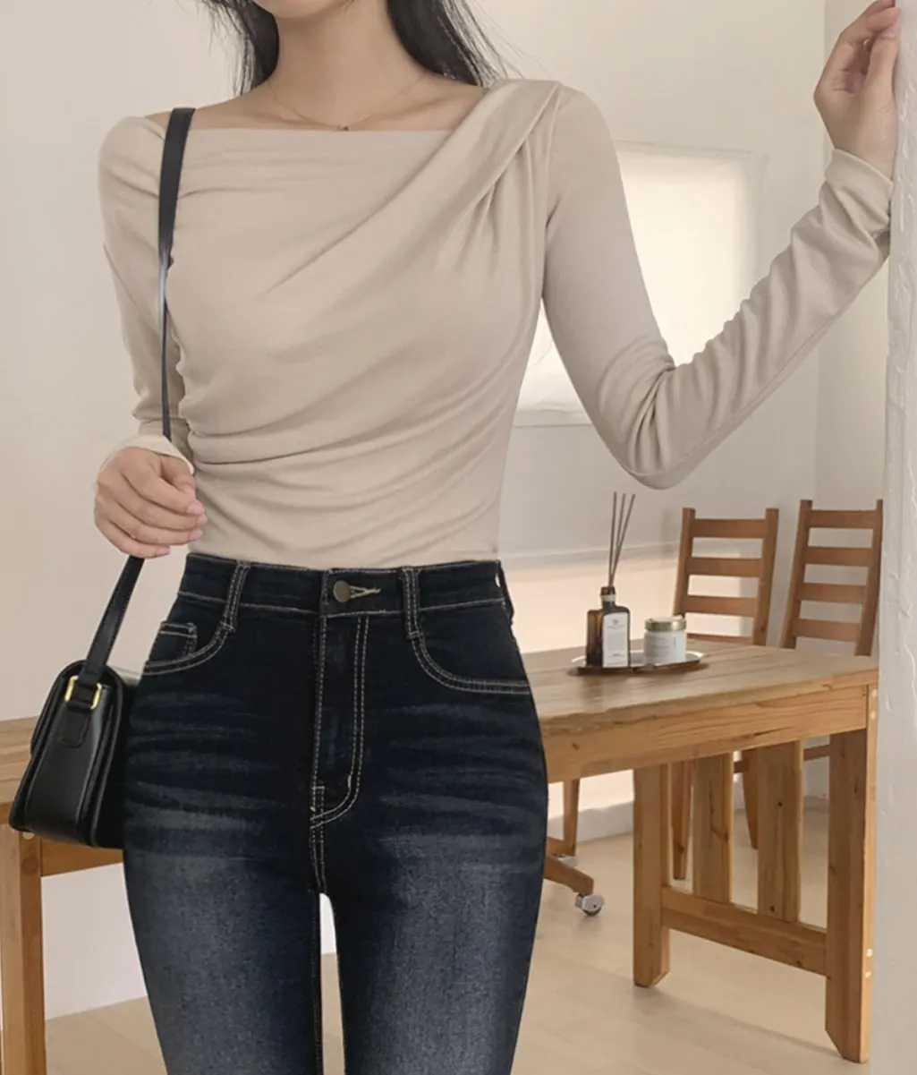 裏起毛2WAYドレープ長袖Tシャツ | 詳細画像1