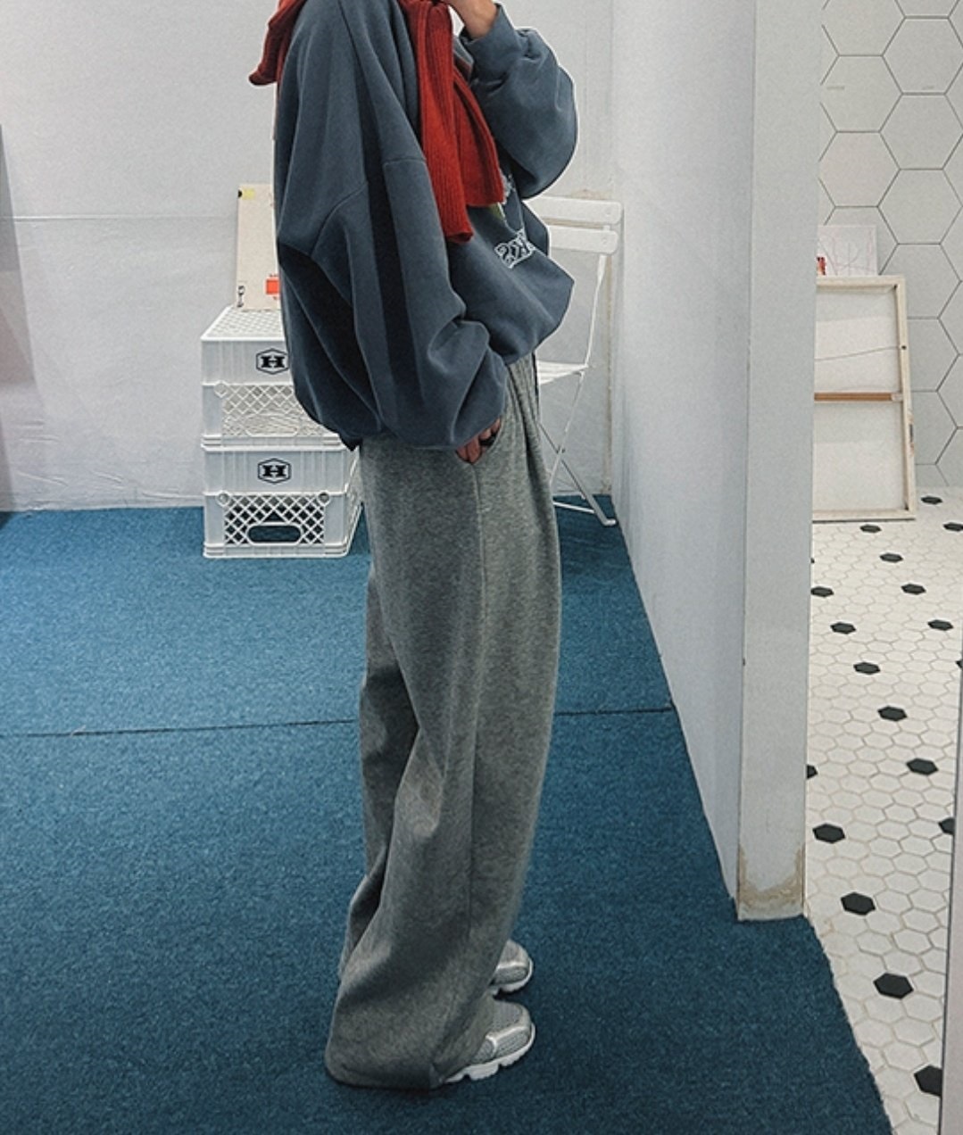 裏起毛パターンドロストスウェットパンツ | 詳細画像4