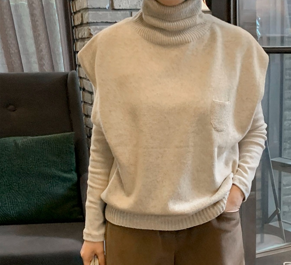 ウール混タートルポケットニットベスト | 詳細画像6