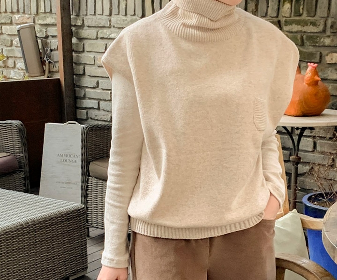 ウール混タートルポケットニットベスト | 詳細画像7