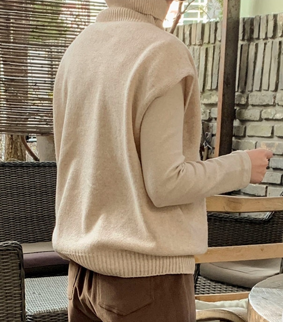 ウール混タートルポケットニットベスト | 詳細画像8