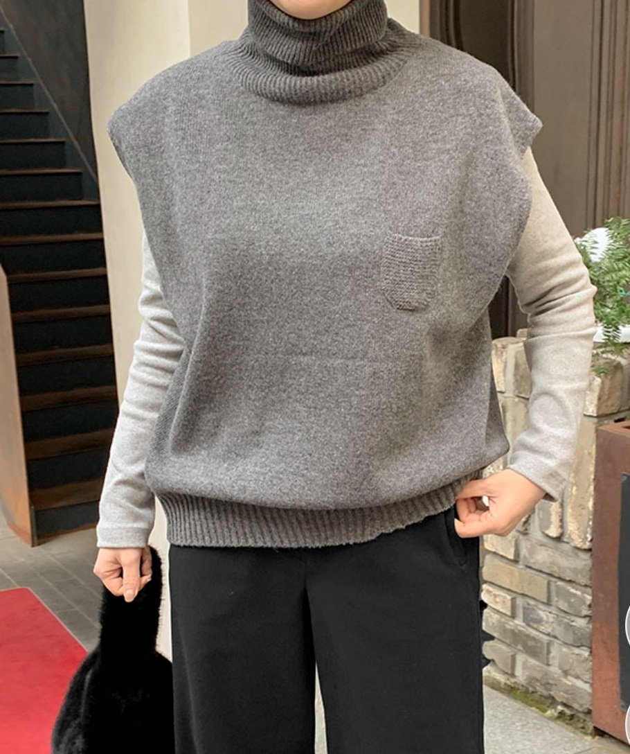 ウール混タートルポケットニットベスト | 詳細画像4