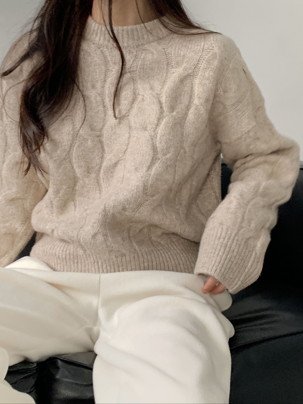 ラウンドネックケーブルニット | 詳細画像5