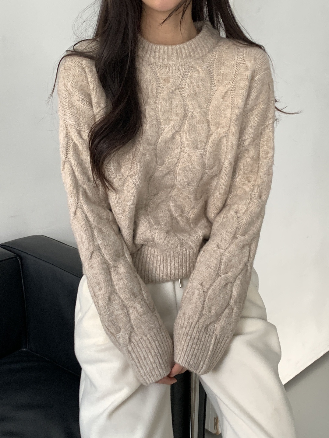 ラウンドネックケーブルニット | 詳細画像8