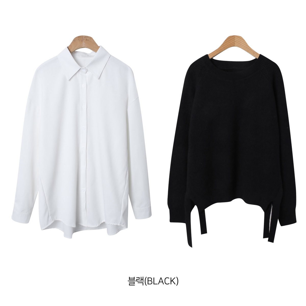 シャツ&スリットストラップラグランニットSET | 詳細画像14