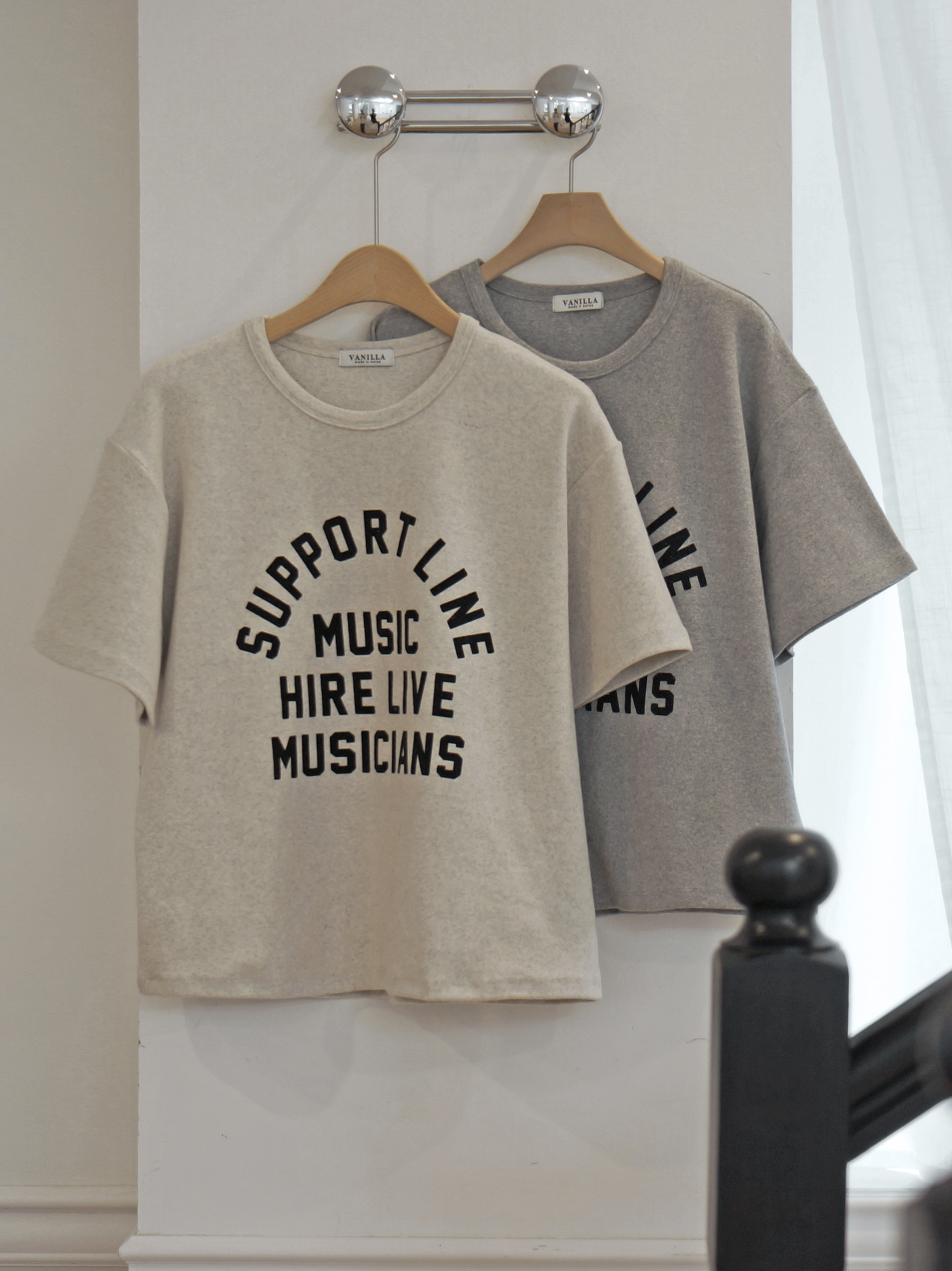 起毛MUSICレタリング半袖Tシャツ | 詳細画像4