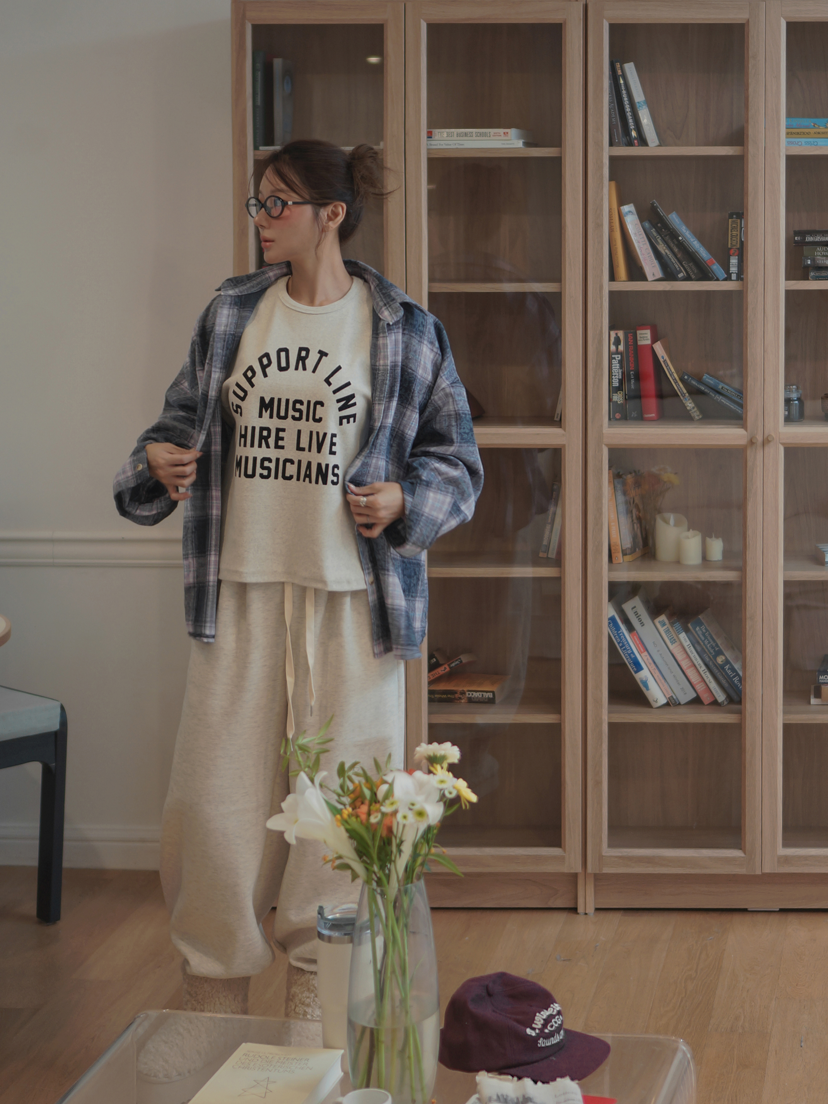 起毛MUSICレタリング半袖Tシャツ | 詳細画像9