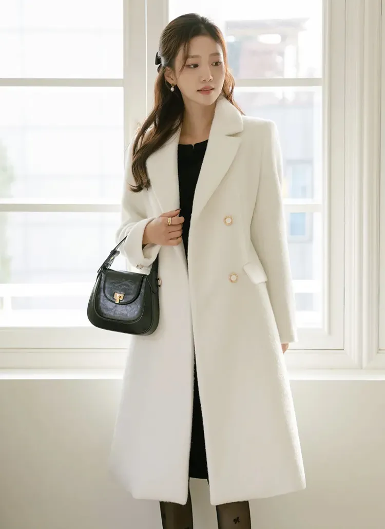 ウール混パステルダブルボタンコート | ODE | 詳細画像1