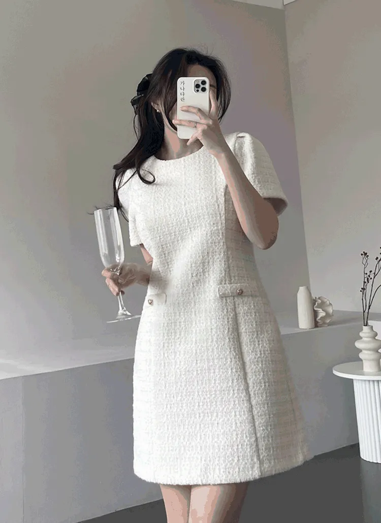 グリッターツイード半袖ワンピース | ganadaran | 詳細画像1