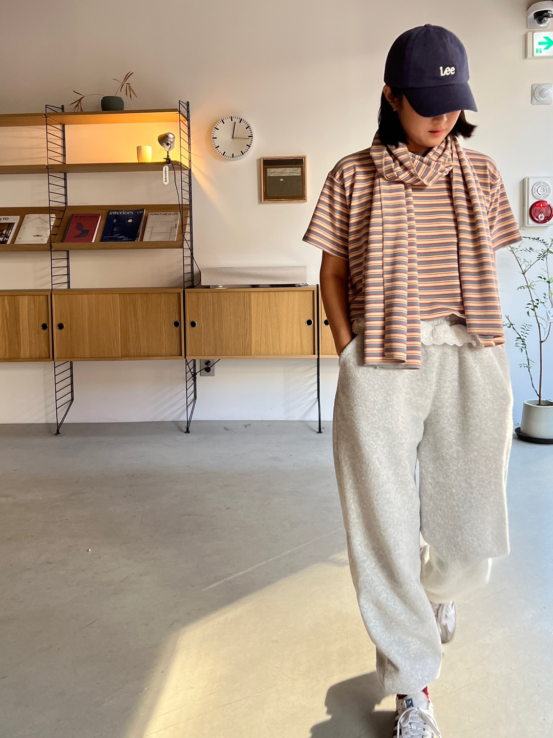 マフラー付両起毛マルチボーダー半袖Tシャツ | 詳細画像4