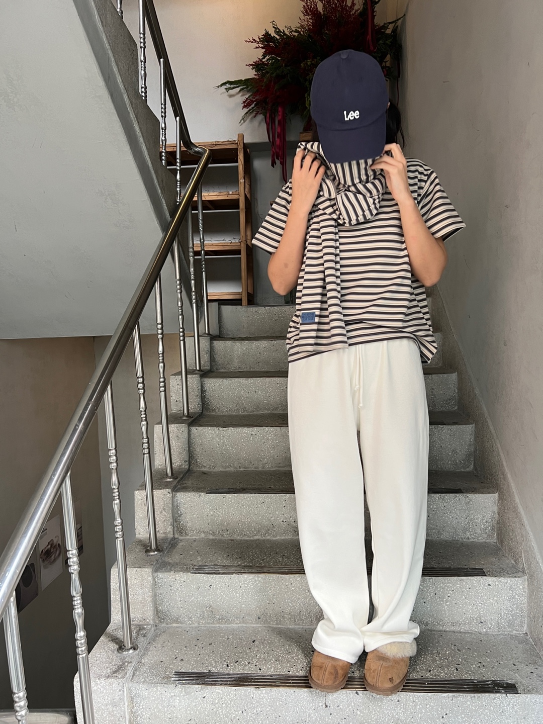 マフラー付両起毛マルチボーダー半袖Tシャツ | 詳細画像12