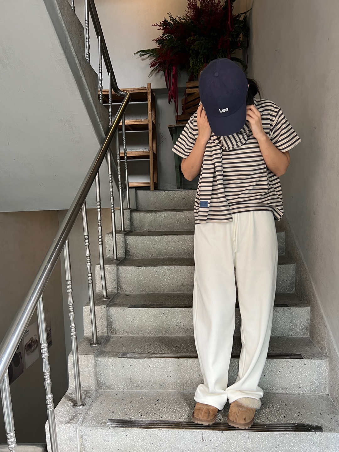 マフラー付両起毛マルチボーダー半袖Tシャツ | 詳細画像14