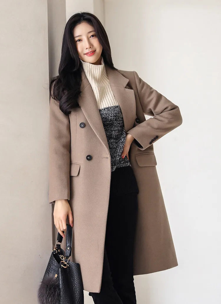 ウールブレンドダブルボタンコート | styleonme | 詳細画像1