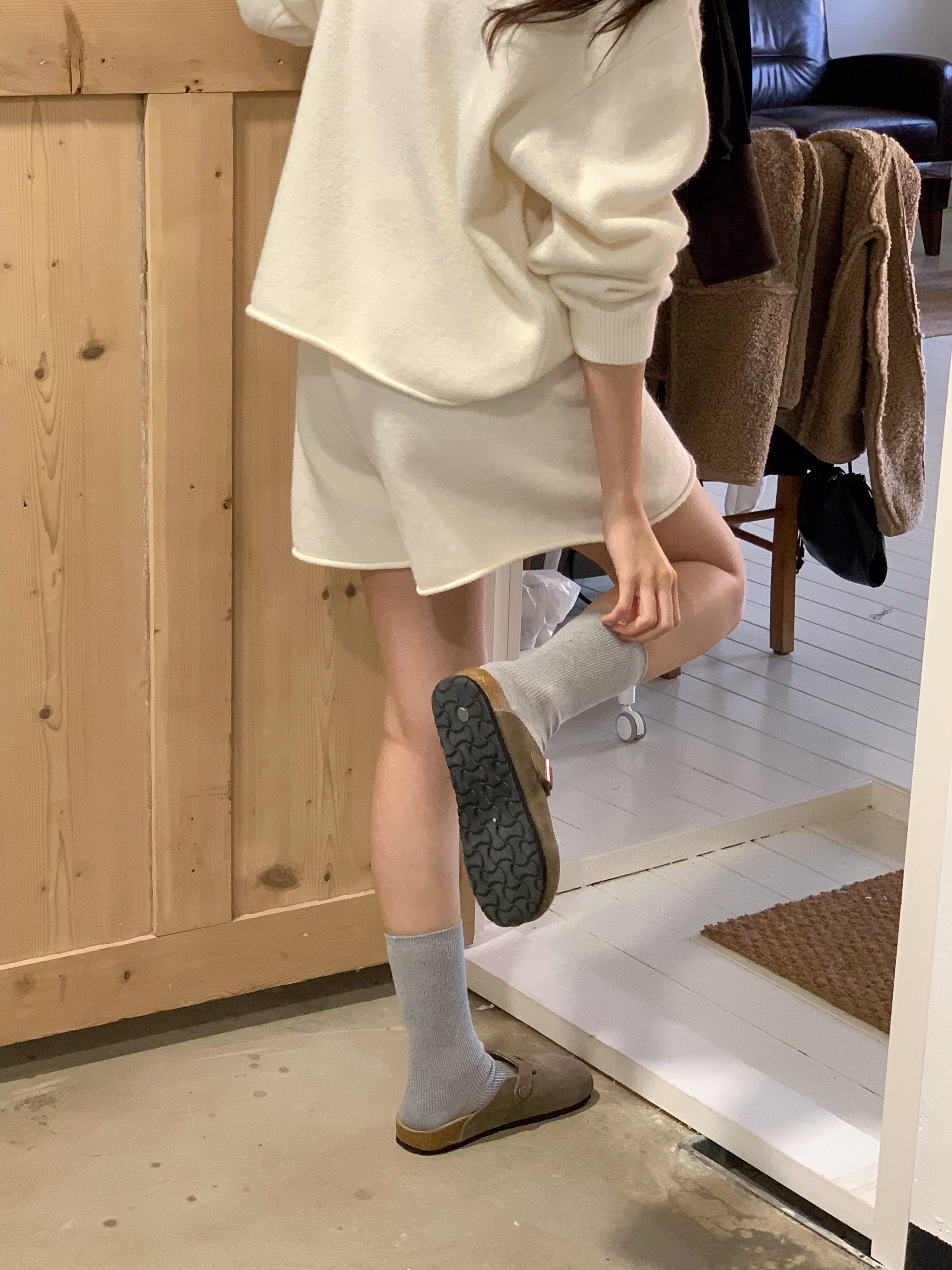 Vガゼットロールヘムニット&ドロストショートパンツSET | 詳細画像8