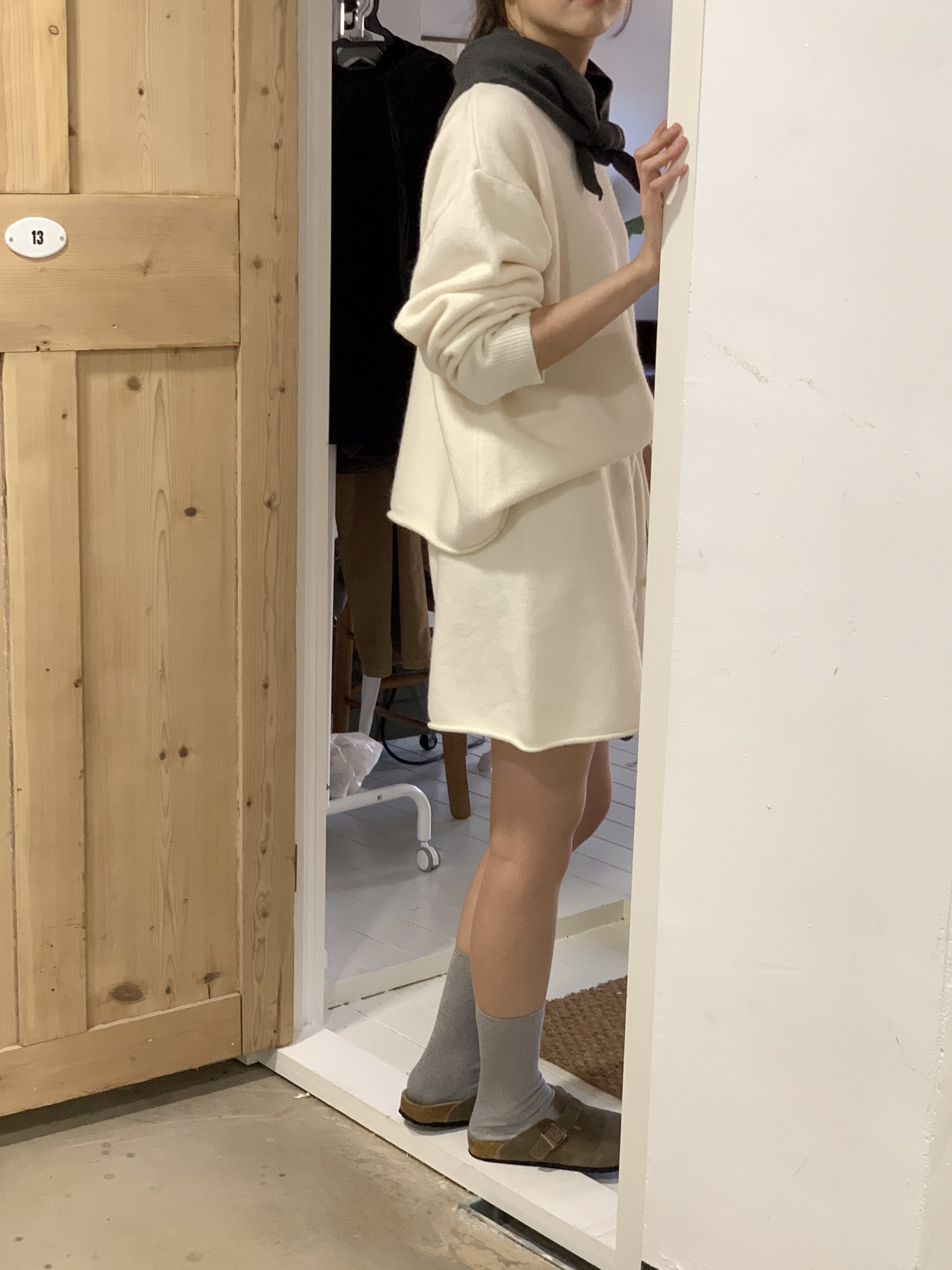 Vガゼットロールヘムニット&ドロストショートパンツSET | 詳細画像10