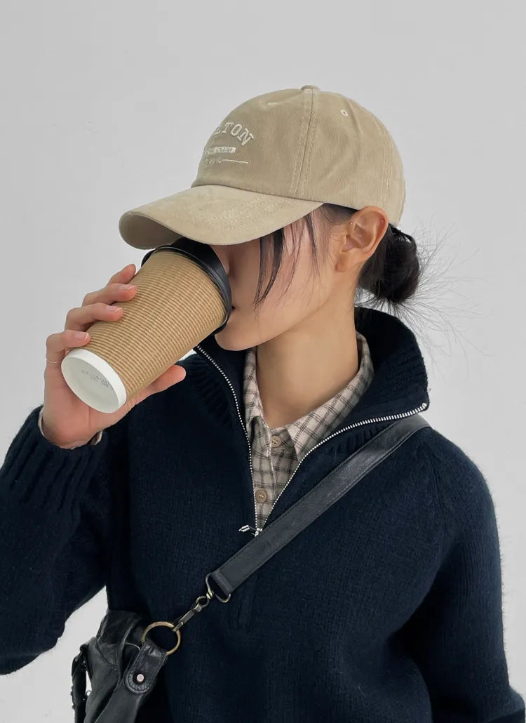 コーデュロイ刺繍キャップ | blackup | 詳細画像1