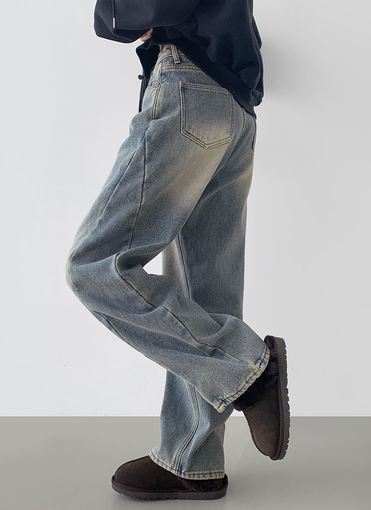 2TYPEエコファー裏地ウォッシュラインデニムパンツ | レディース