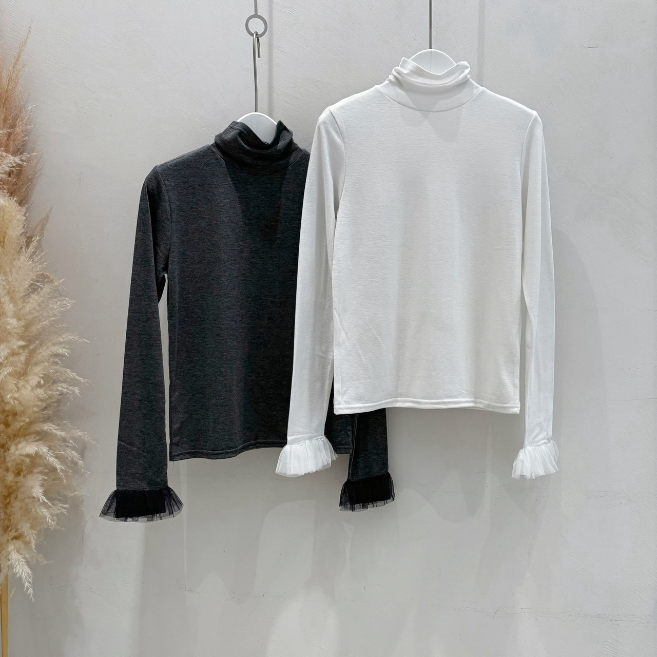 裏起毛チュールベルカフスハイネックTシャツ | 詳細画像12