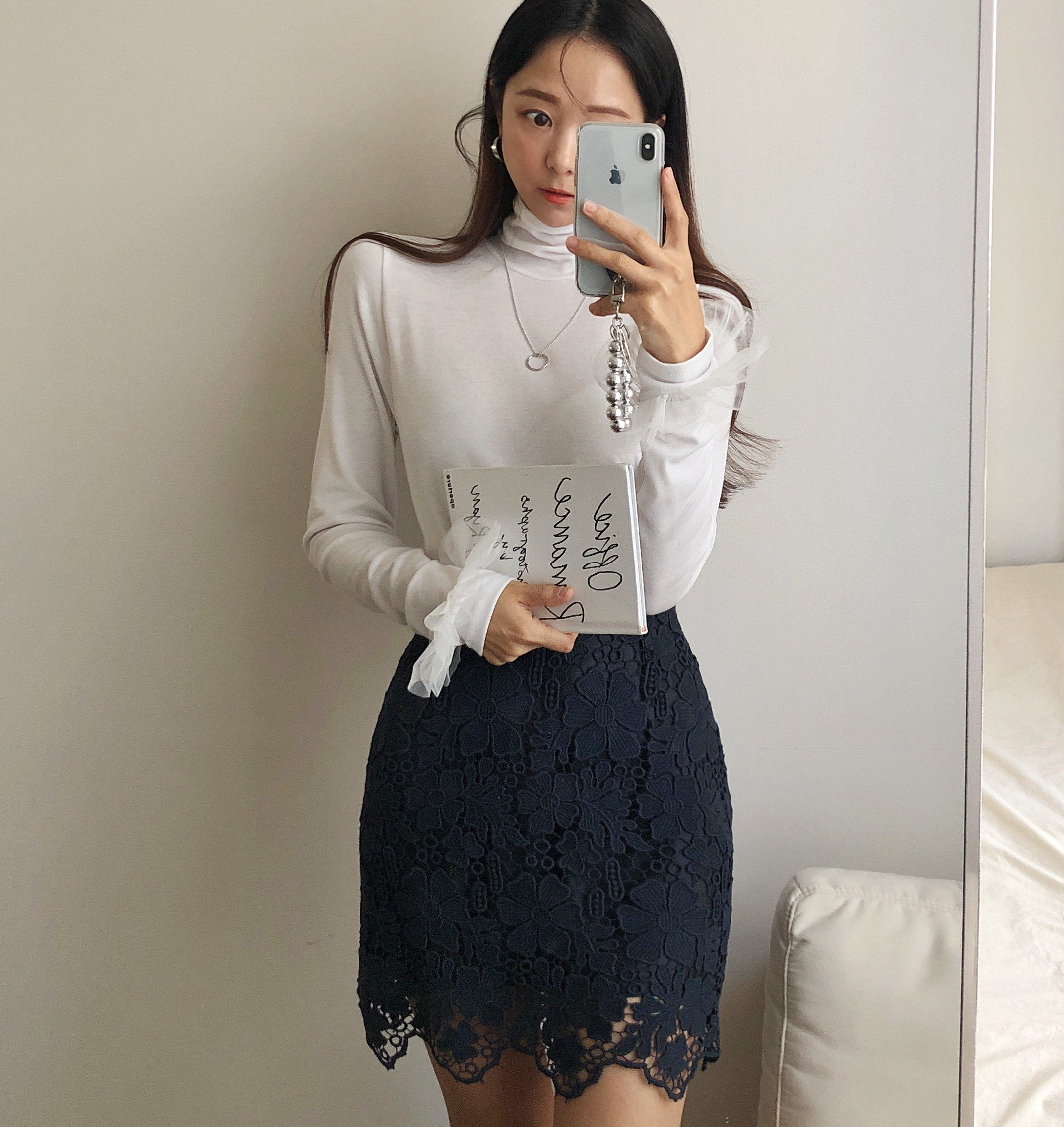 裏起毛チュールベルカフスハイネックTシャツ | 詳細画像13