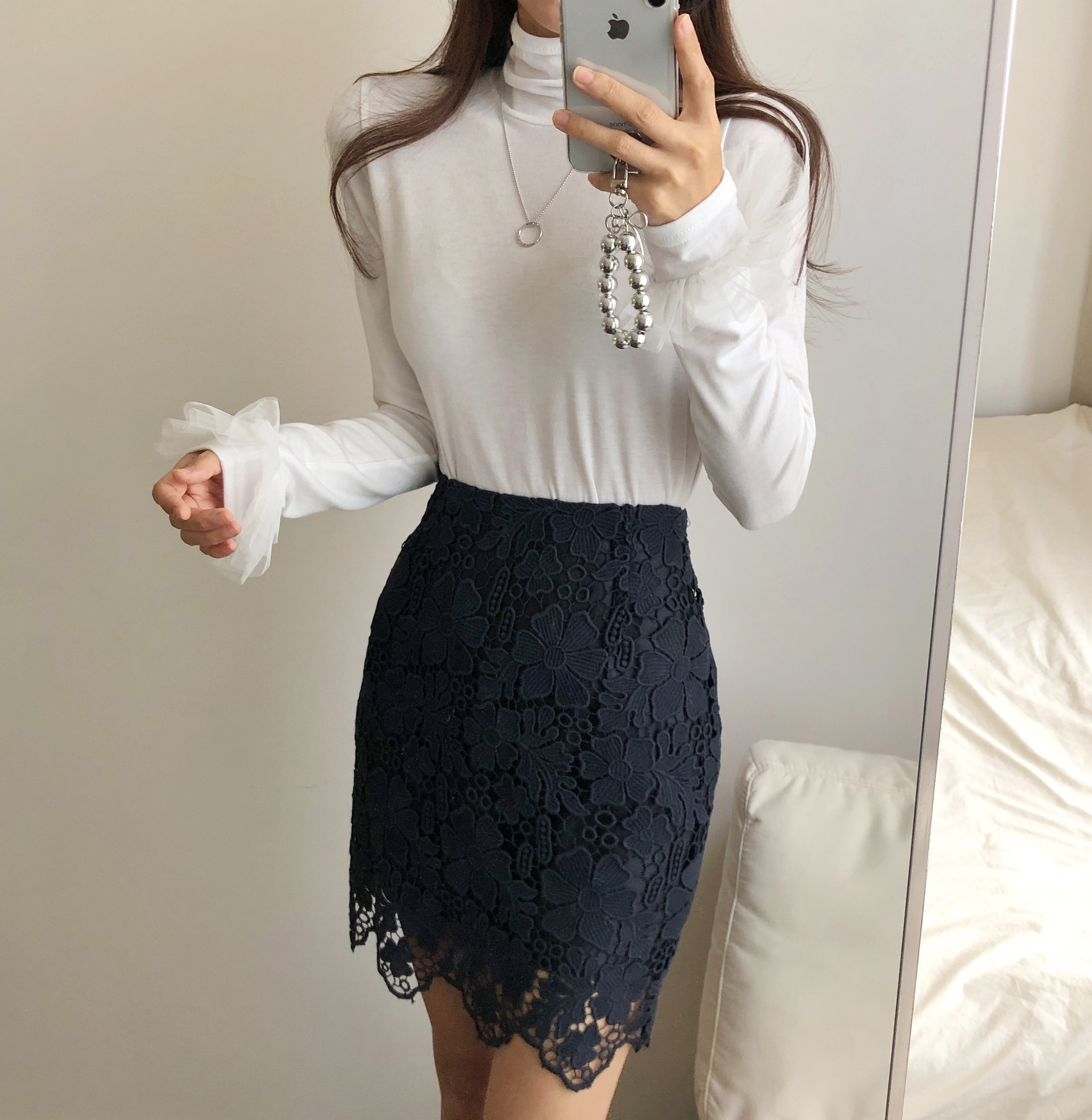 裏起毛チュールベルカフスハイネックTシャツ | 詳細画像18