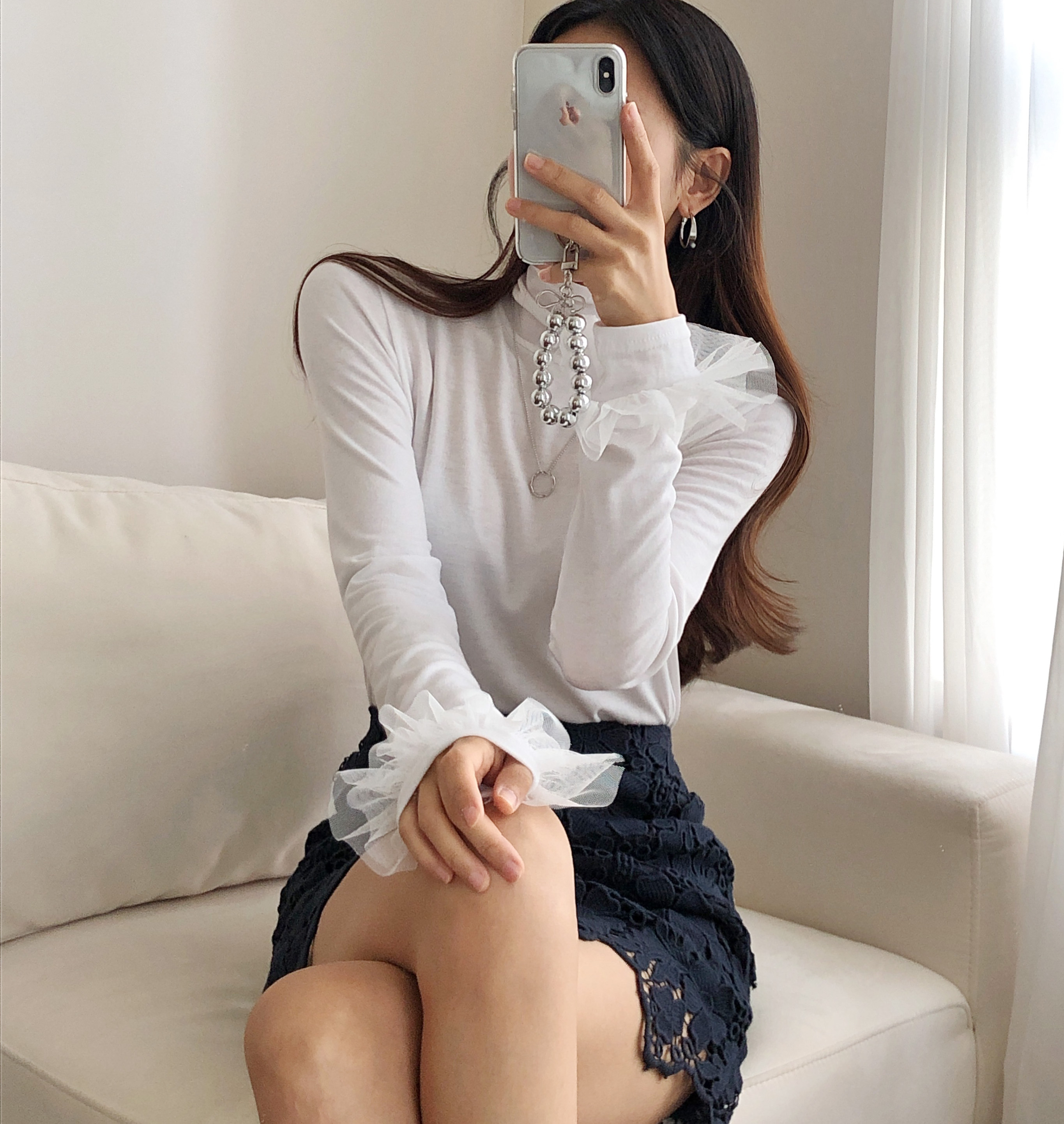 裏起毛チュールベルカフスハイネックTシャツ | 詳細画像19