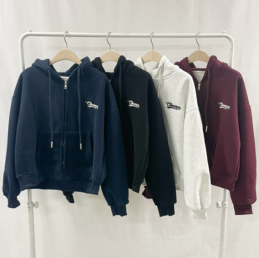 裏起毛バックロゴクロップドジップパーカー | 詳細画像8