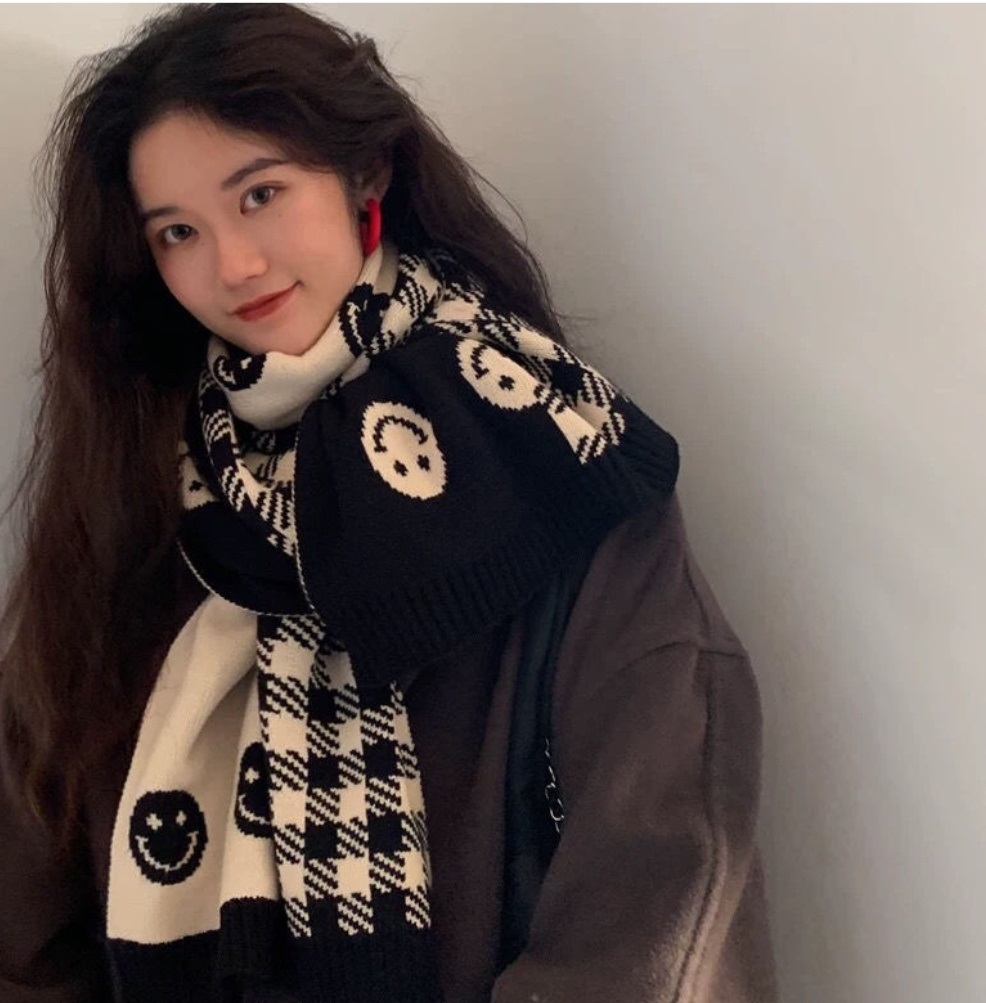 スマイルチェックニットマフラー | 詳細画像2