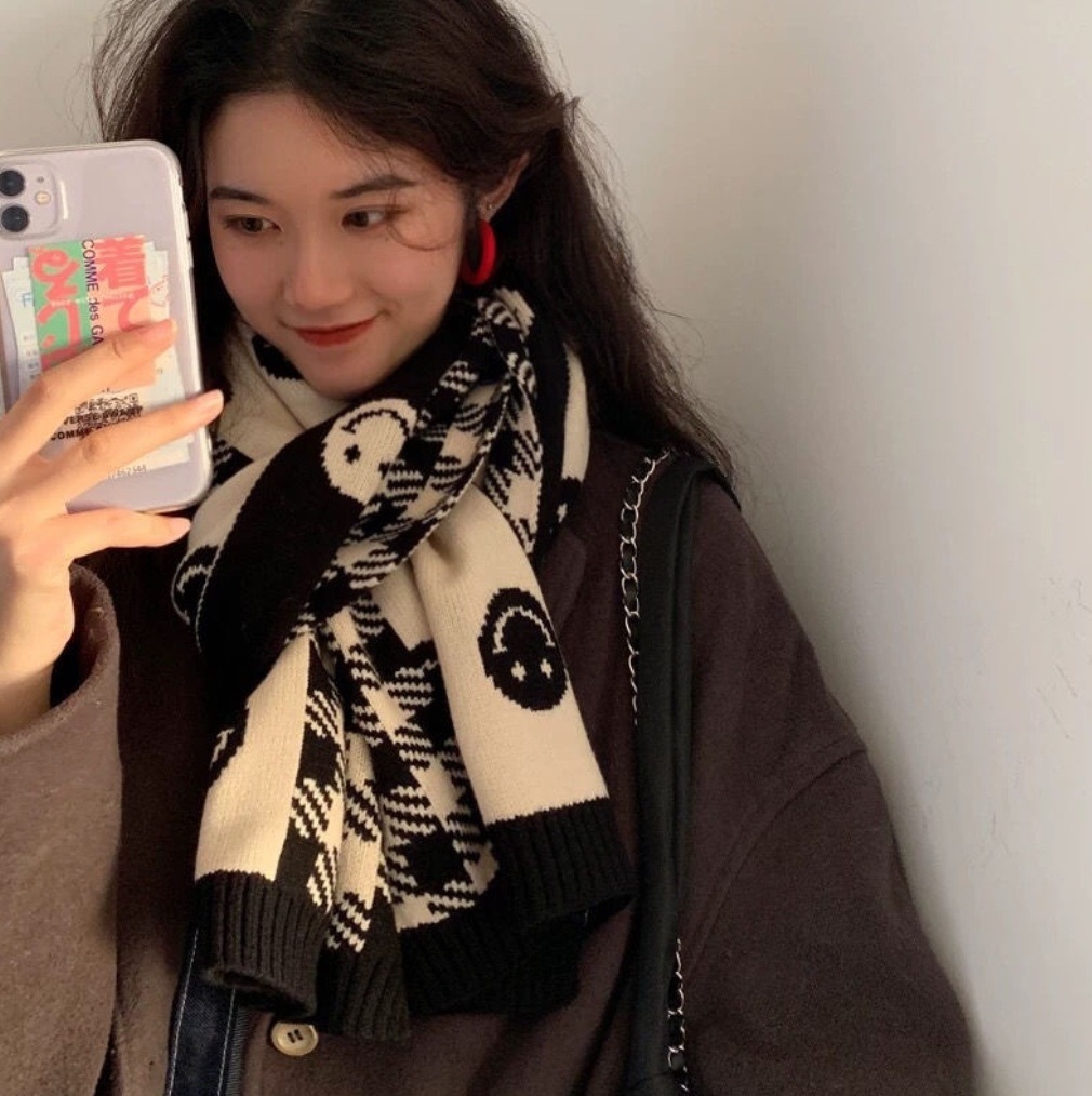 スマイルチェックニットマフラー | 詳細画像3