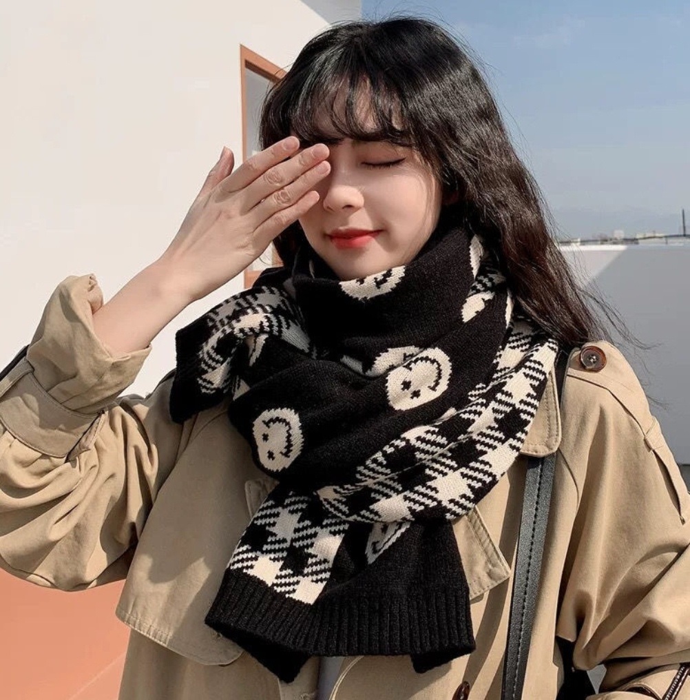 スマイルチェックニットマフラー | 詳細画像4