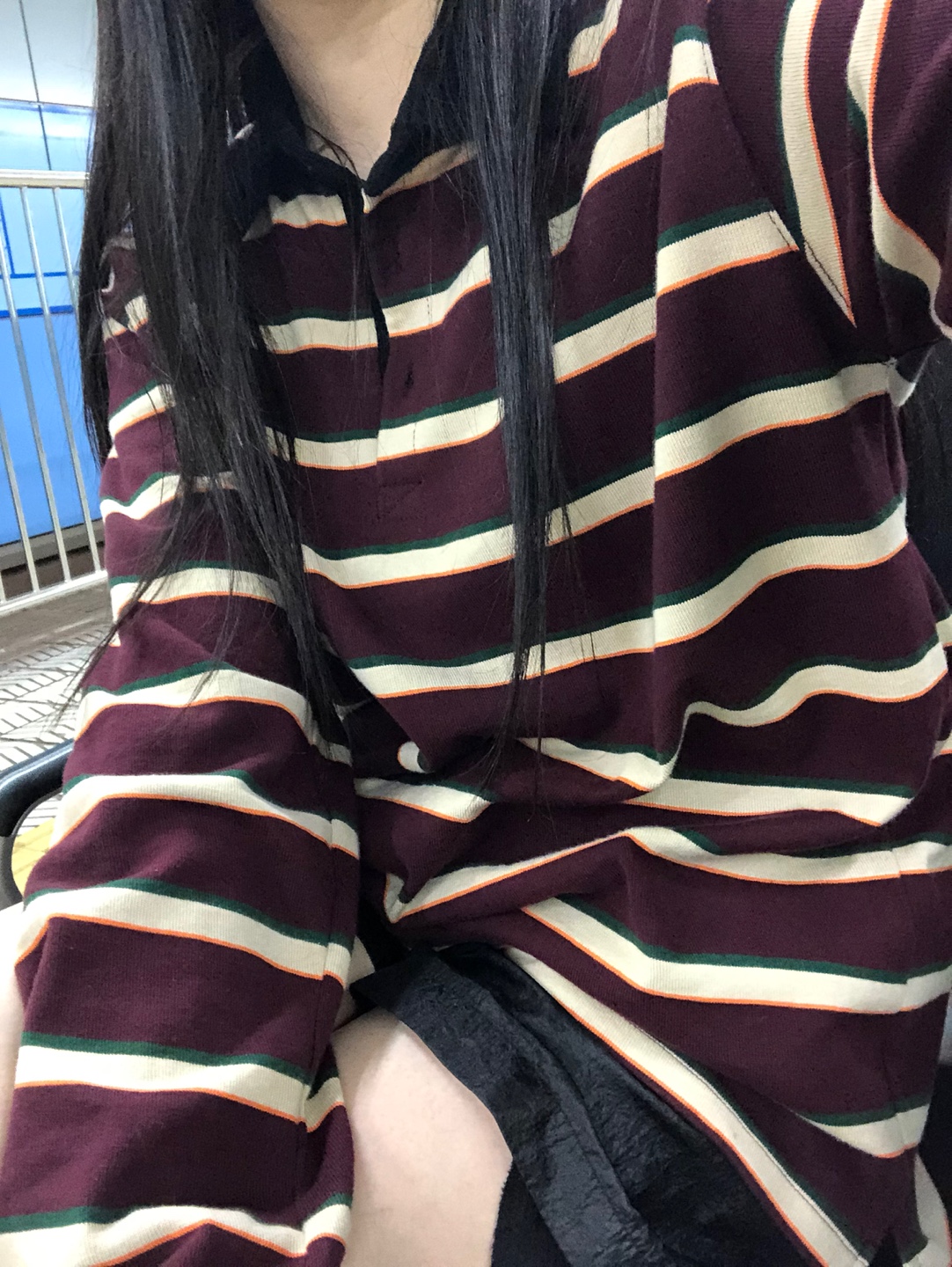 ポロカラーボーダーボクシーTシャツ | 詳細画像3