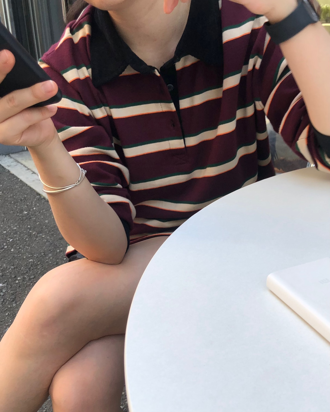 ポロカラーボーダーボクシーTシャツ | 詳細画像7