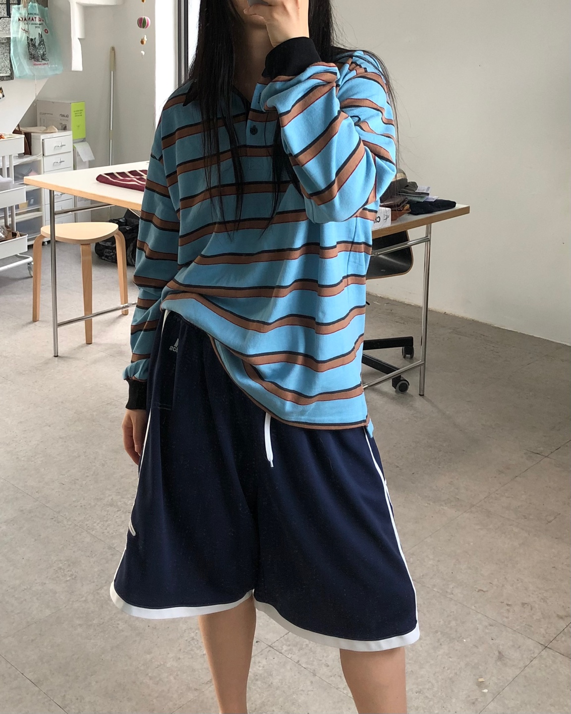 ポロカラーボーダーボクシーTシャツ | 詳細画像14
