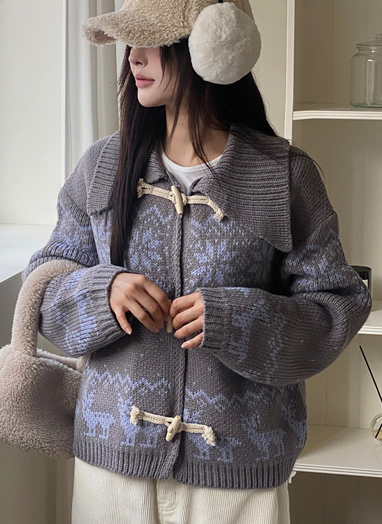 HYSTERIC GLAMOUR トグルボタン ダッフル ニット カーディガン HYSTERIC GLAMOUR トグルボタン ダッフル ニット カーディガン