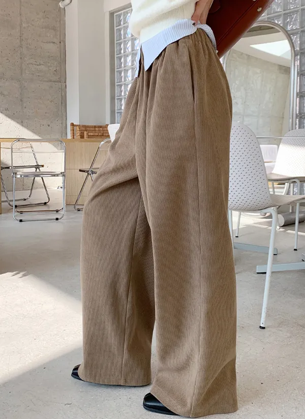 裏起毛ドロストコーデュロイワイドパンツ | 66girls | 詳細画像1