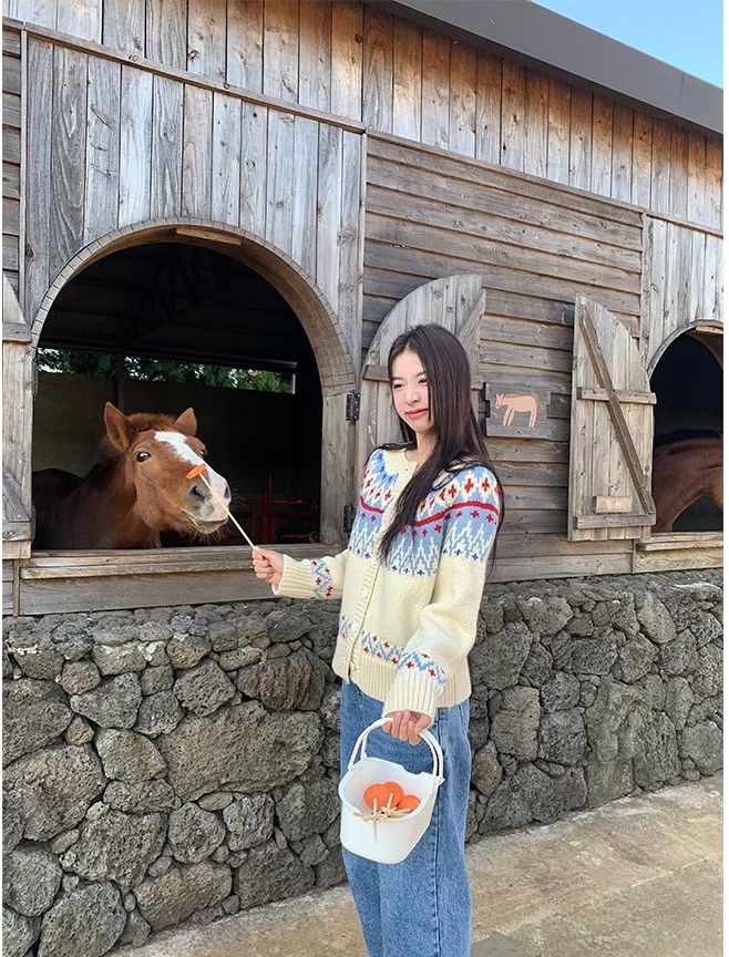 ジグザグダイヤノルディックラグランカーディガン | 詳細画像7