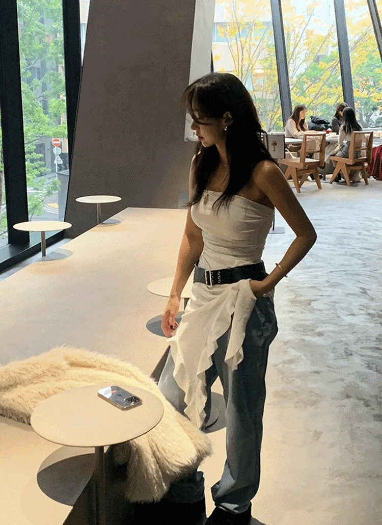 アシメフリルチューブトップワンピース | sundaymoore | 詳細画像1