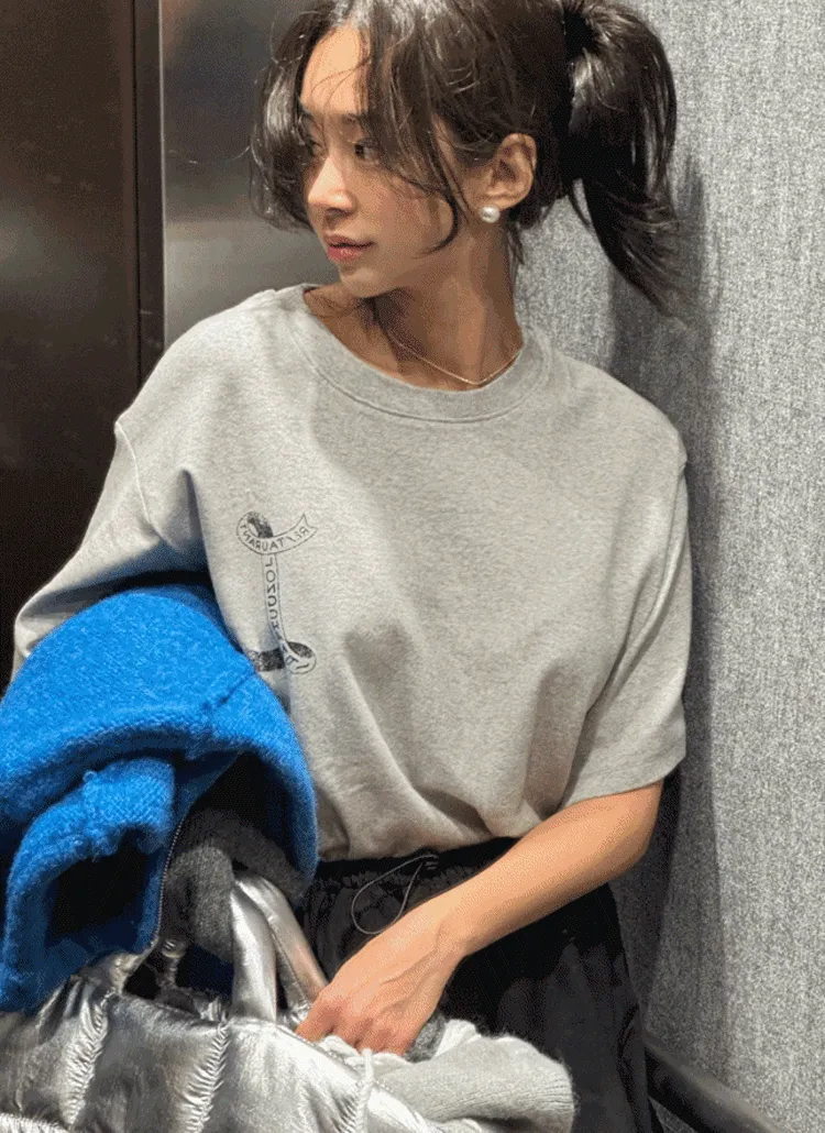 Lレタリング半袖Tシャツ | sundaymoore | 詳細画像1
