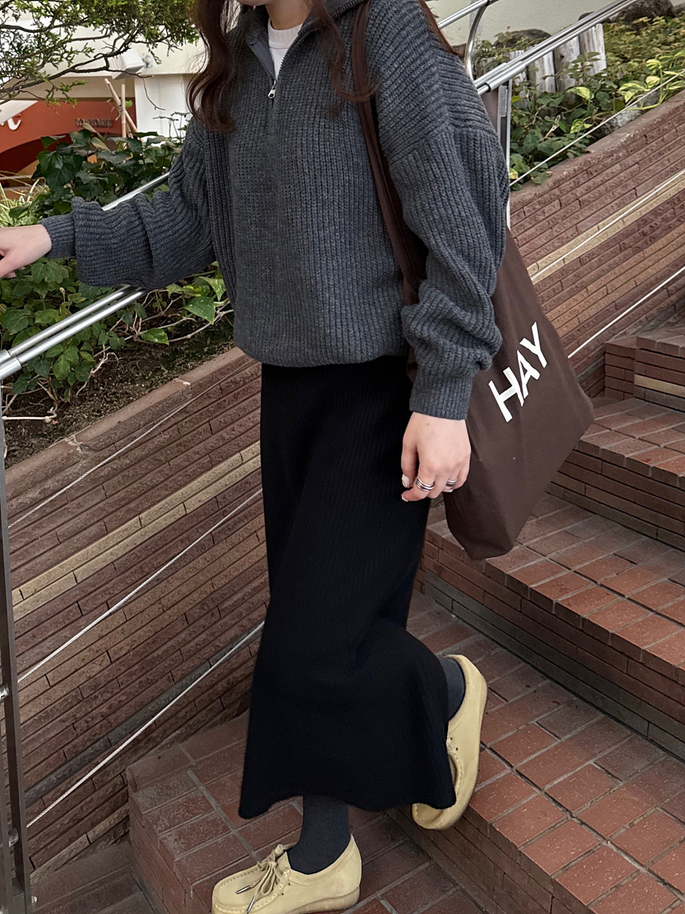 6414【美品】ブリーフィング　ハーフジップ　ニットカットソー　ウール　長袖　黒 ハーフジップアップ ウールニット（ブラック） – SOMUA CLUB