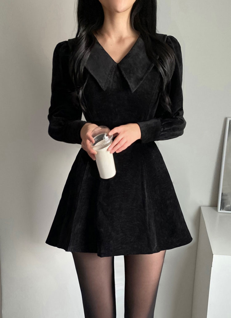 バリモアカラーベロアミニフレアワンピース | レディースファッション