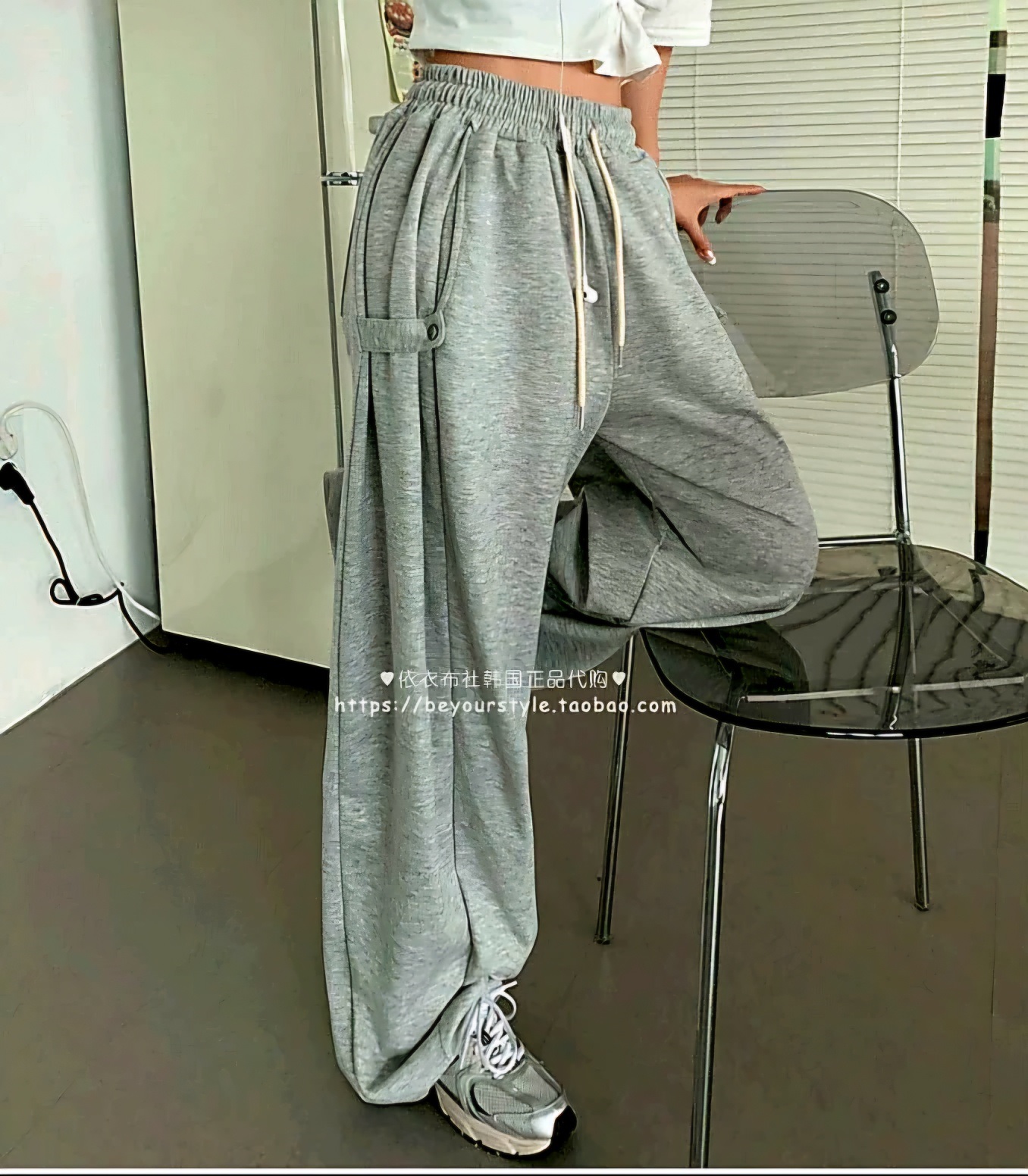 2WAYサイドボタンストラップスウェットパンツ | レディース