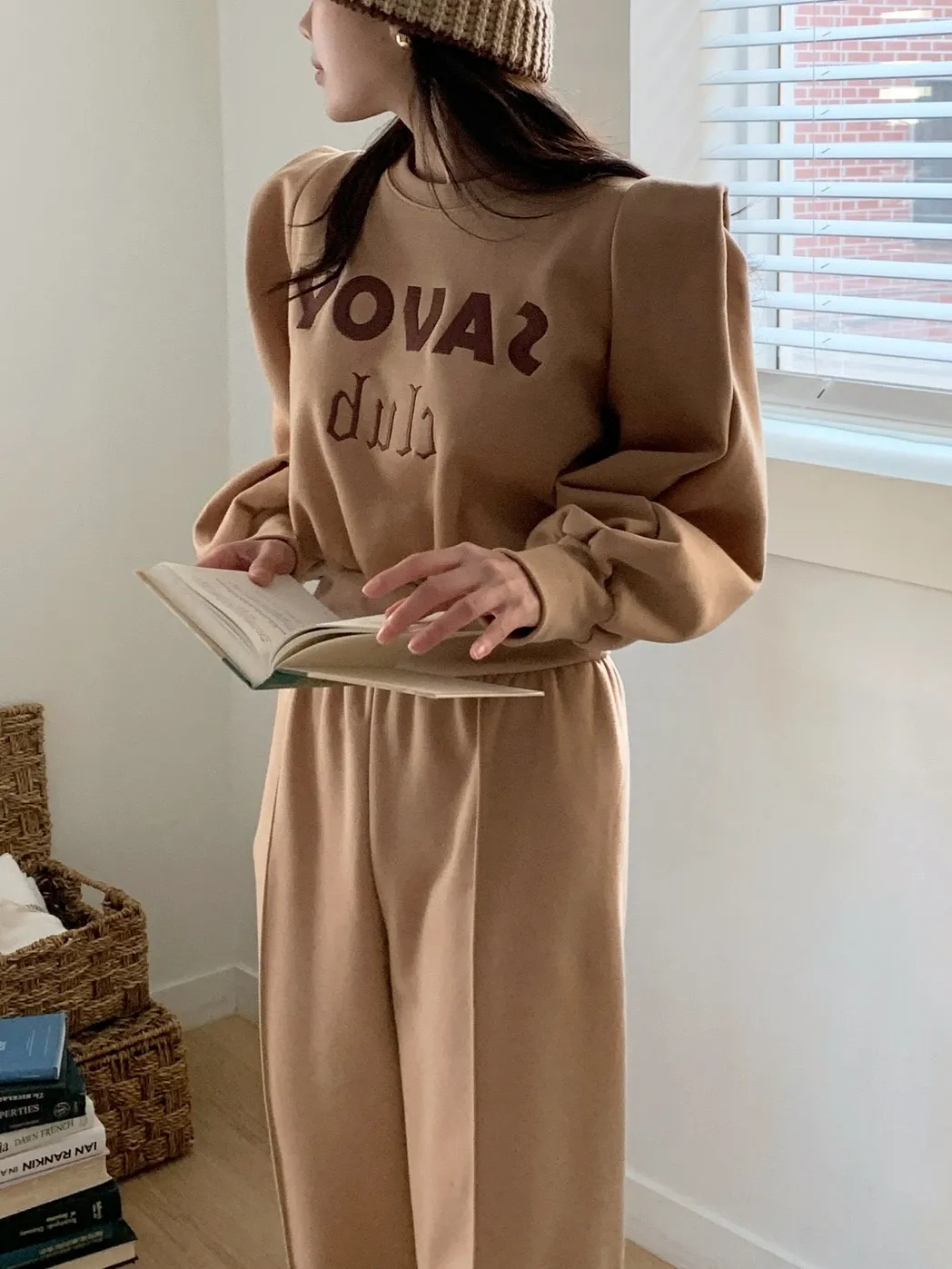 裏起毛刺繍ロゴパワショルスウェット&パンツSET | 詳細画像1