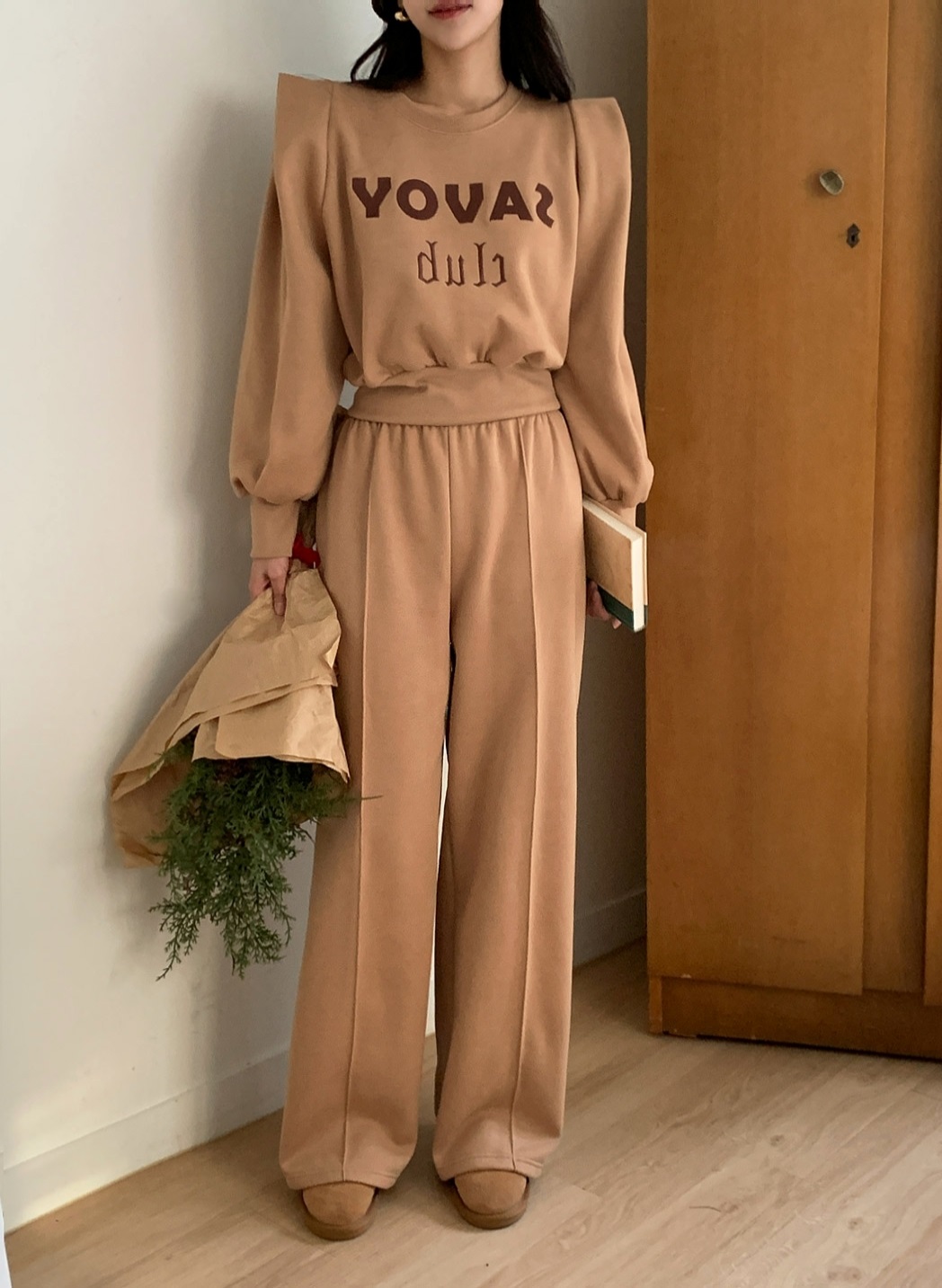 裏起毛刺繍ロゴパワショルスウェット&パンツSET | 詳細画像4