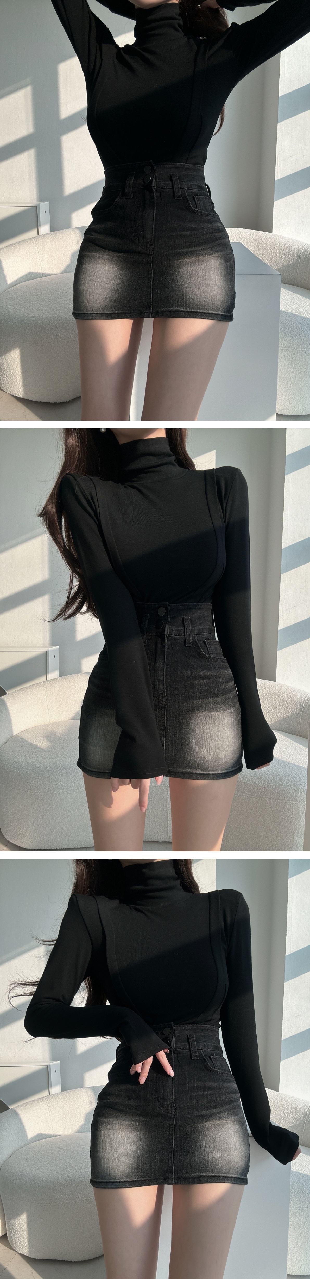 裏起毛タッククロップドハイネックTシャツ | 詳細画像5
