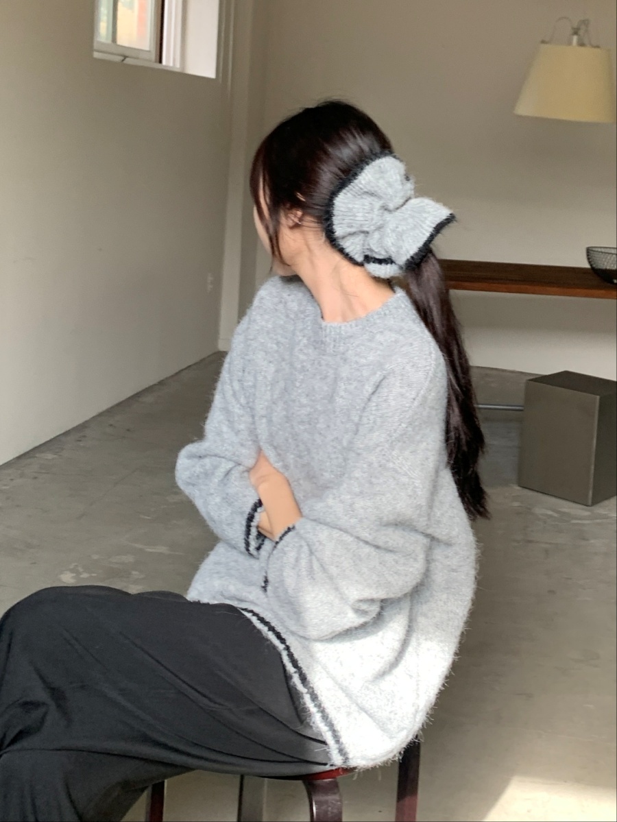 シュシュ付ウール混配色ルーズニット | 詳細画像14