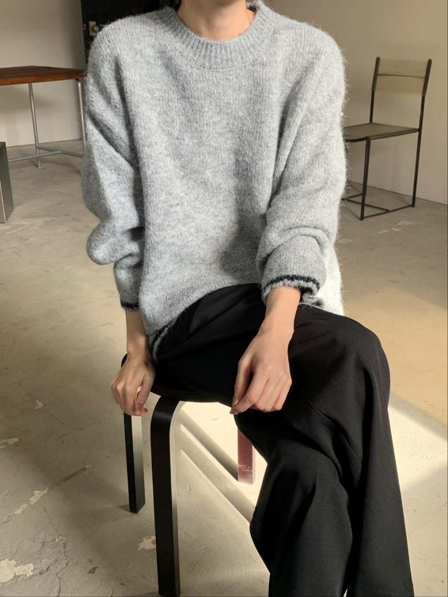 シュシュ付ウール混配色ルーズニット | 詳細画像15
